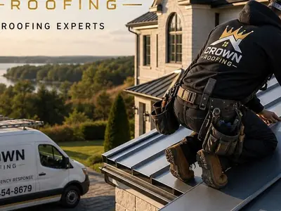 Crown Roofing & Exteriors crew performing metal roofing in Connecticut