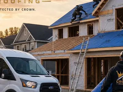 Crown Roofing & Exteriors crew performing roof installation in Connecticut