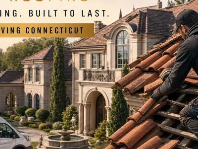 Crown Roofing & Exteriors crew performing tile roofing in Connecticut